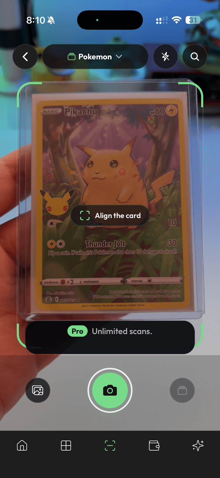 Scan a card, add it in seconds