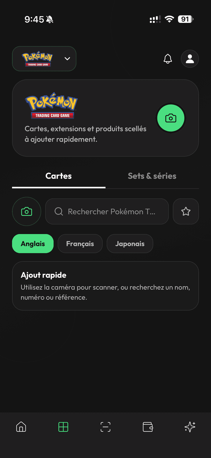 Écran recherche de produits de Stakd